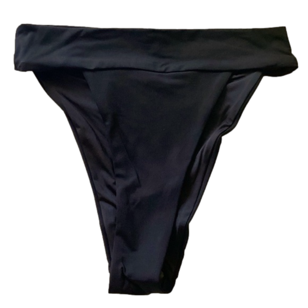 NWT Revolve Anthropologie WEWOREWHAT BLACK CHEEKY HIGH LEG BIKINI SWIM BOTTOM - Picture 7 of 10